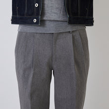 Load image into Gallery viewer, TCR2430219-96 Yarn dyed grey twill classic two pleated