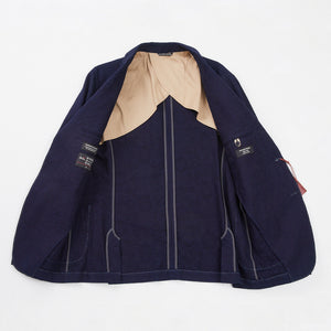 TCR1730114-39 Indigo shadow jacquard unconstructed jacket