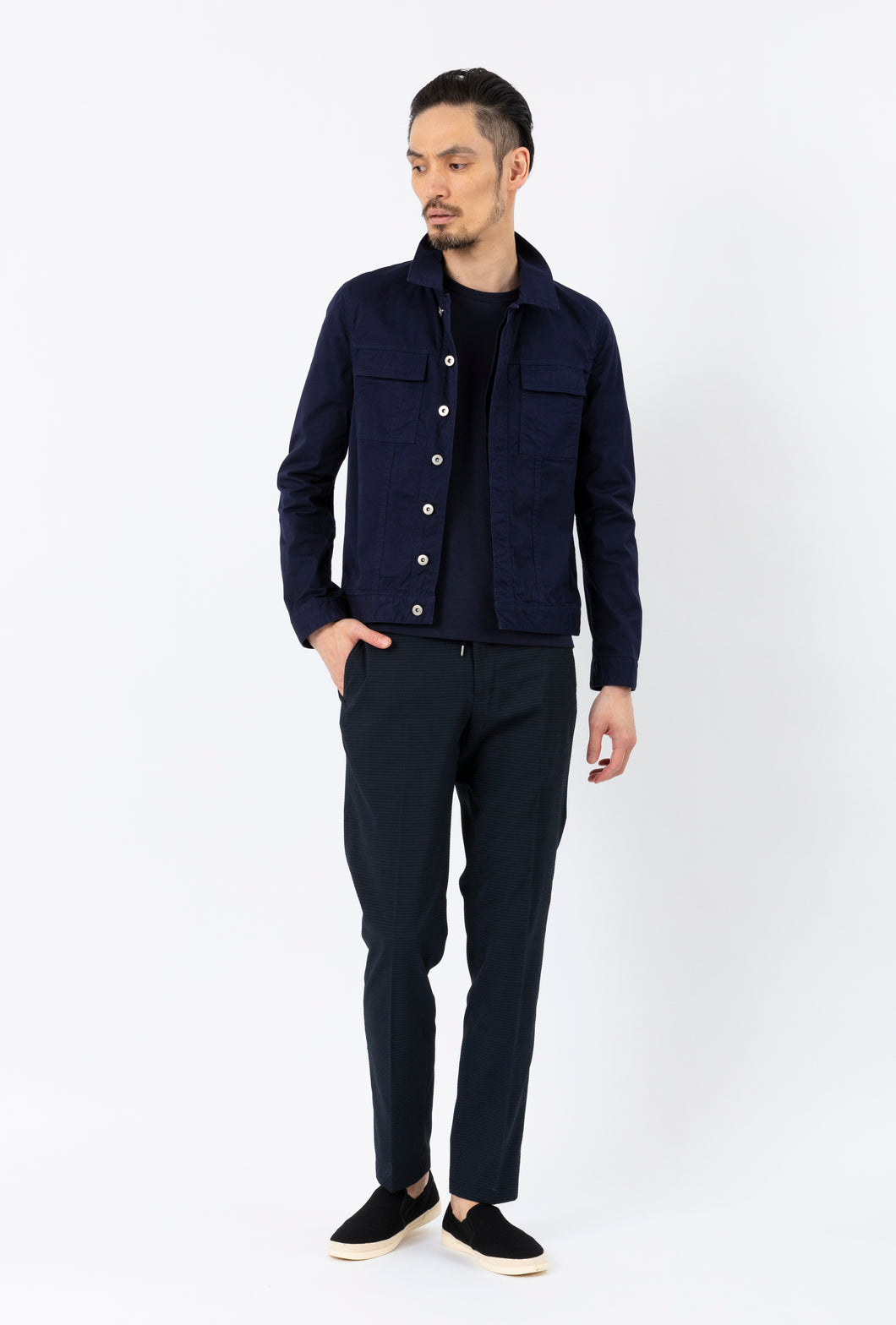 TCR2210223-39 Airy two way stretch seersucker easy slim fit
